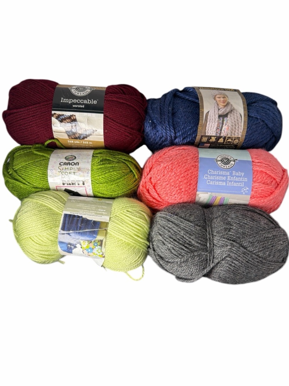 Mixed Yarn Lot Caron lion brand loops & threads acrylic